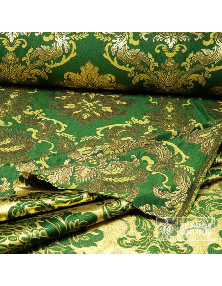 Brocado Verde Con Hilatura Dorada Asunción - Telas Hermandad - Imagen 4