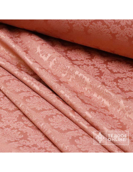 Damasco Salmón Aragón - Telas de Damasco Salmón - Imagen 3