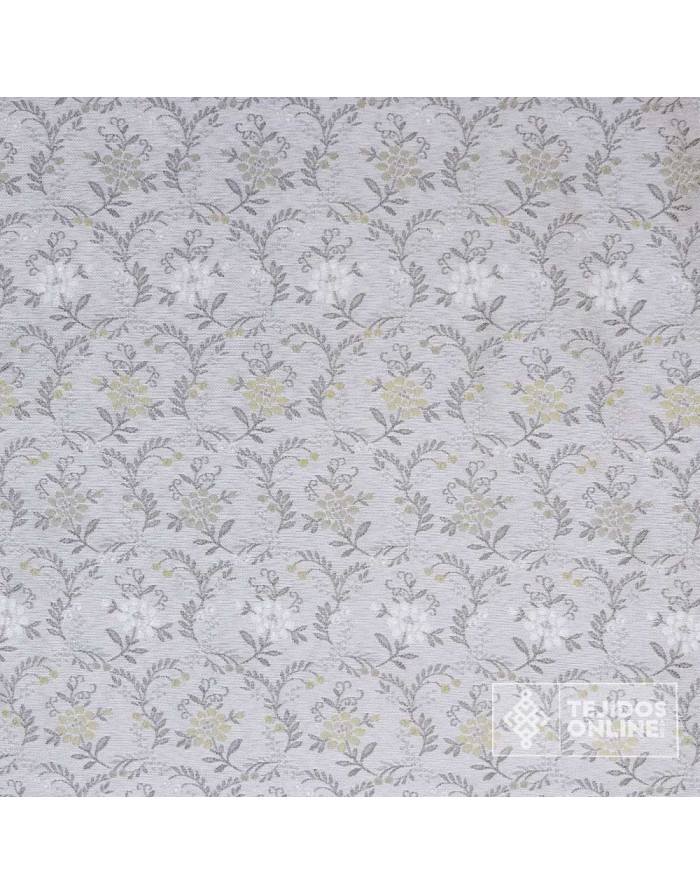 Tela Gris con Flores Beige para Fallera | Tejidos Online - Imagen 4