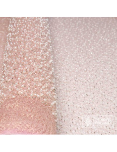 Tul Rosa con Perlas - Telas para Vestidos de Boda - TelasOnline - Imagen 2