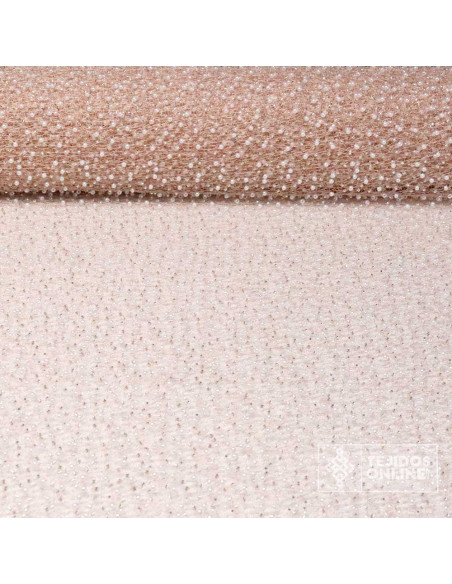 Tul Rosa con Perlas - Telas para Vestidos de Boda - TelasOnline - Imagen 1