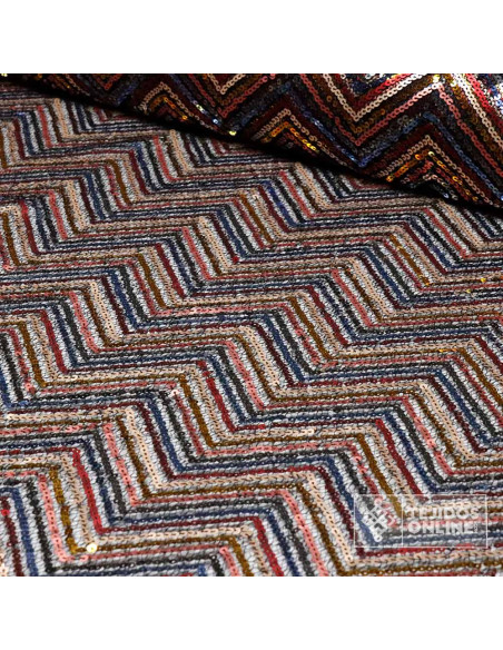 Lentejuela Zig Zag Multicolor - Telas de Lentejuelas - Imagen 2