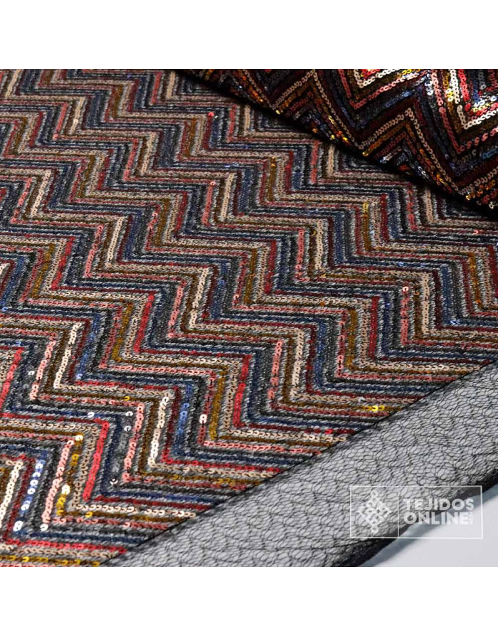 Lentejuela Zig Zag Multicolor - Telas de Lentejuelas - Imagen 3