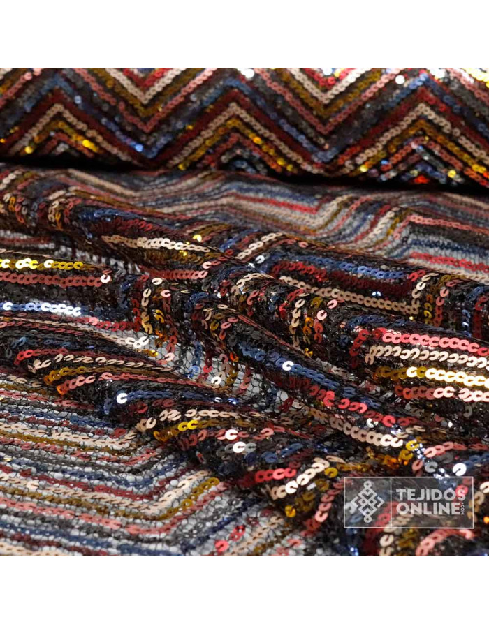 Lentejuela Zig Zag Multicolor - Telas de Lentejuelas - Imagen 4
