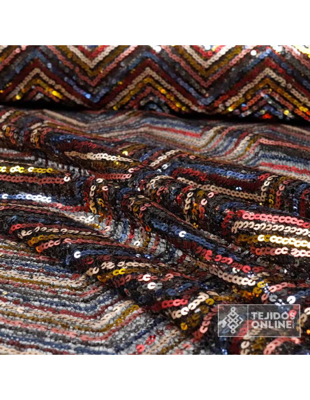 Lentejuela Zig Zag Multicolor - Telas de Lentejuelas - Imagen 4