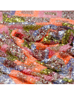 Tela Lentejuelas Mosaico Multicolor - Telas con Lentejuelas - Imagen 2