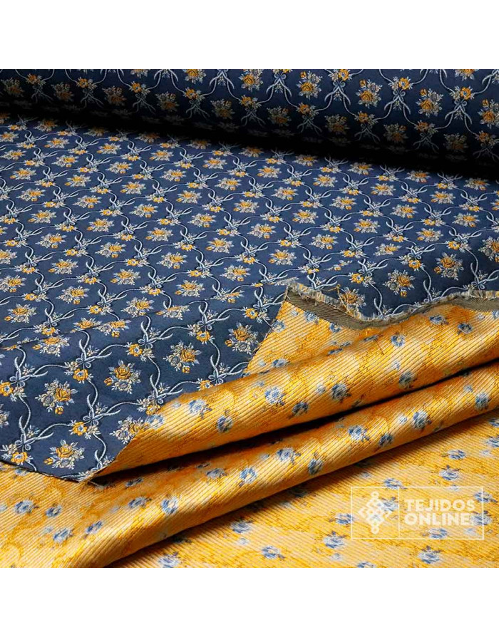 Telas Brocado Azul Verona Fallera | Tejidos Online - Imagen 3