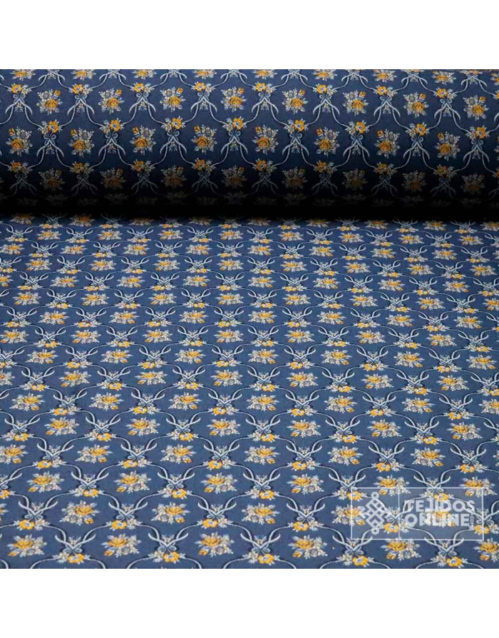 Telas Brocado Azul Verona Fallera | Tejidos Online - Imagen 1