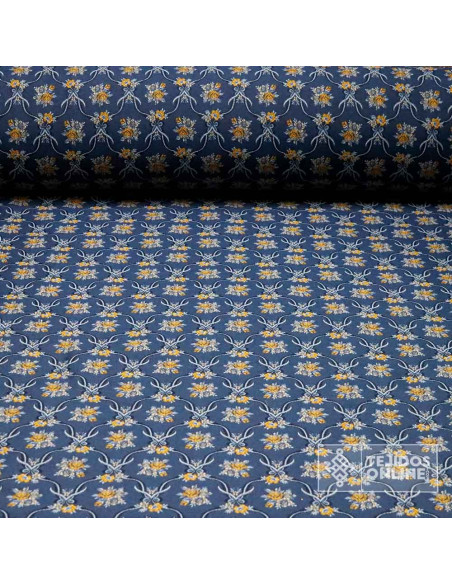 Telas Brocado Azul Verona Fallera | Tejidos Online - Imagen 1