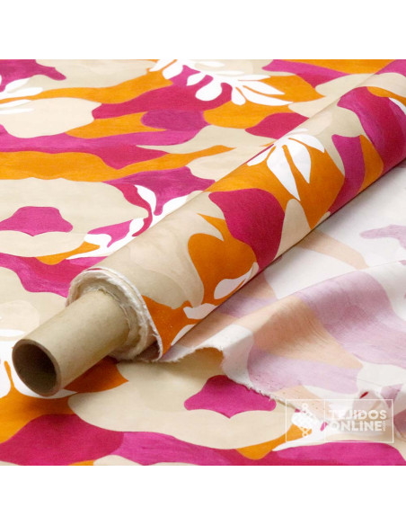 Tela Viscosa Estampada Rama Blanca - Viscosa 100% - Imagen 3