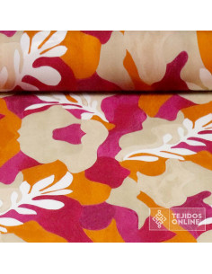 Tela Viscosa Estampada Rama Blanca - Viscosa 100% - Imagen 1