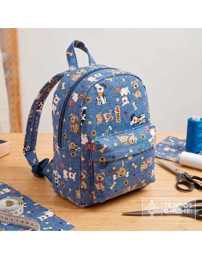 Tela de Perritos Fondo Vaquero | Telas para Manualidades - Imagen 2