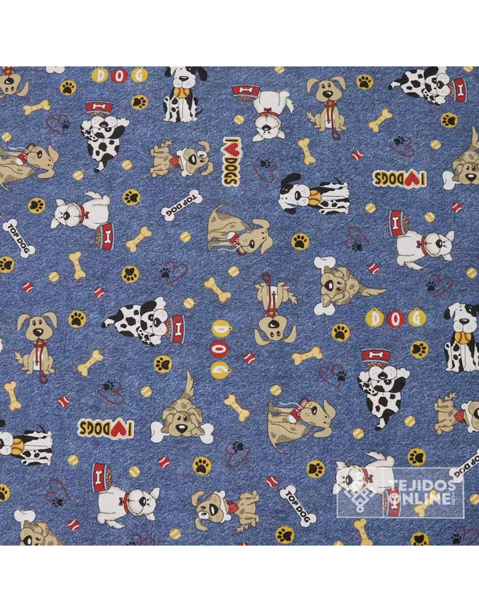Tela de Perritos Fondo Vaquero | Telas para Manualidades - Imagen 4