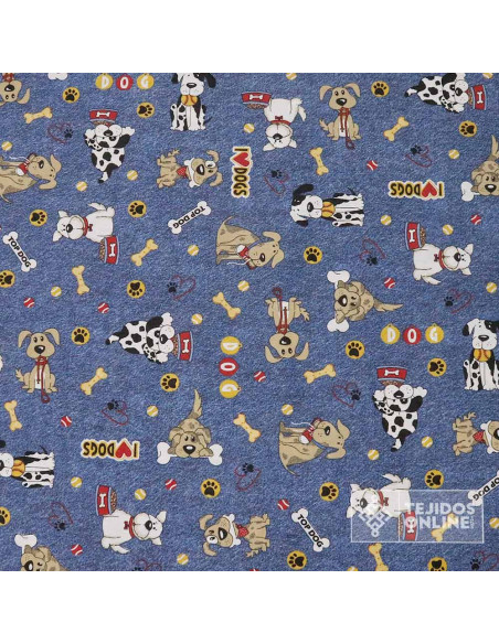 Tela de Perritos Fondo Vaquero | Telas para Manualidades - Imagen 4