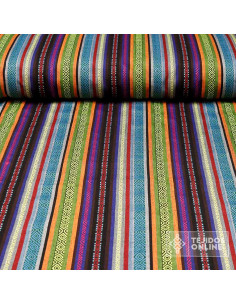 Tela Alpujarreña Azteca Multicolor Pistacho - Comprar Tela Alpujarreña - Imagen 1