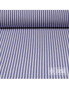Tela Rayas Azul 1 cm | Tela Rayas para Vestidos - Imagen 1