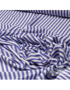 Tela Rayas Azul 1 cm | Tela Rayas para Vestidos - Imagen 2