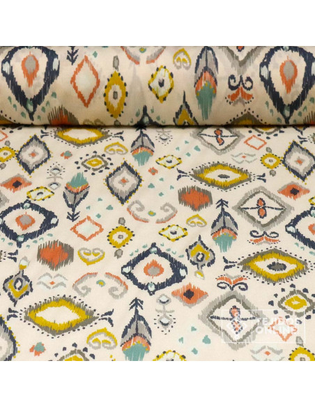 Viscosa Beige Amuletos - Viscosa 100% - Telas Online - Imagen 1