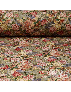 Tela Gobelino Pavo Real Floral: Tapicería Clásica - Imagen 1