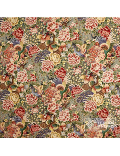 Tela Gobelino Pavo Real Floral: Tapicería Clásica - Imagen 2