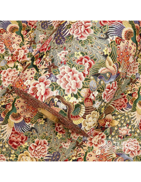 Tela Gobelino Pavo Real Floral: Tapicería Clásica - Imagen 4