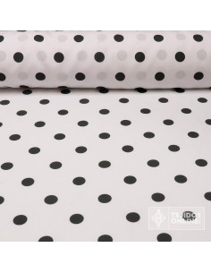 Tela Blanca con Lunar Gris Oscuro Big | Lunares para Flamenca - Imagen 1