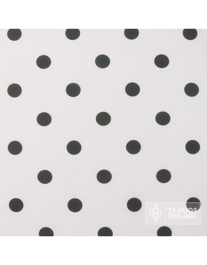 Tela Blanca con Lunar Gris Oscuro Big | Lunares para Flamenca - Imagen 4
