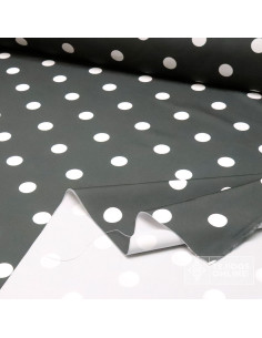 Tela Gris con Lunar Blanco  Big | Lunares para Flamenca - Imagen 2