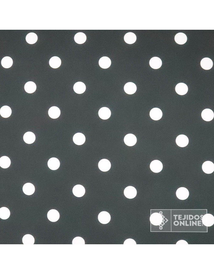 Tela Gris con Lunar Blanco  Big | Lunares para Flamenca - Imagen 4