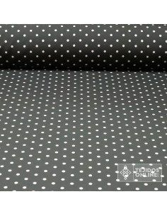 Tela Gris con Lunares Blancos Lenteja| Telas de Lunares - Imagen 1