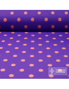 Tela Lila con Lunar Coral Big | Lunares para Flamenca - Imagen 1