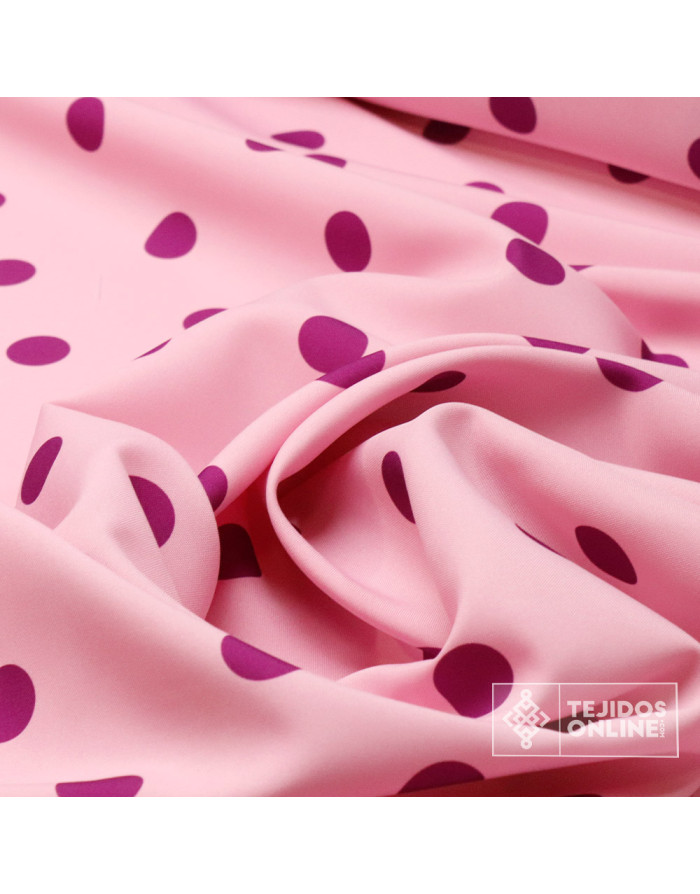 Tela Rosa con Lunar Buganvilia | Lunares para Flamenca - Imagen 3