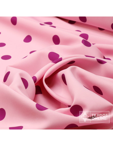 Tela Rosa con Lunar Buganvilia | Lunares para Flamenca - Imagen 3