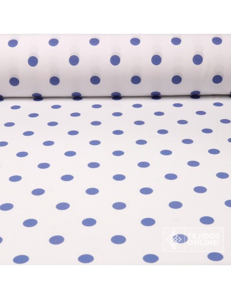 Tela Blanca Lunar Azafata Big |Telas para Flamenca - Imagen 1