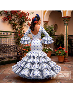 Tela Blanca Lunar Azafata Big |Telas para Flamenca - Imagen 2