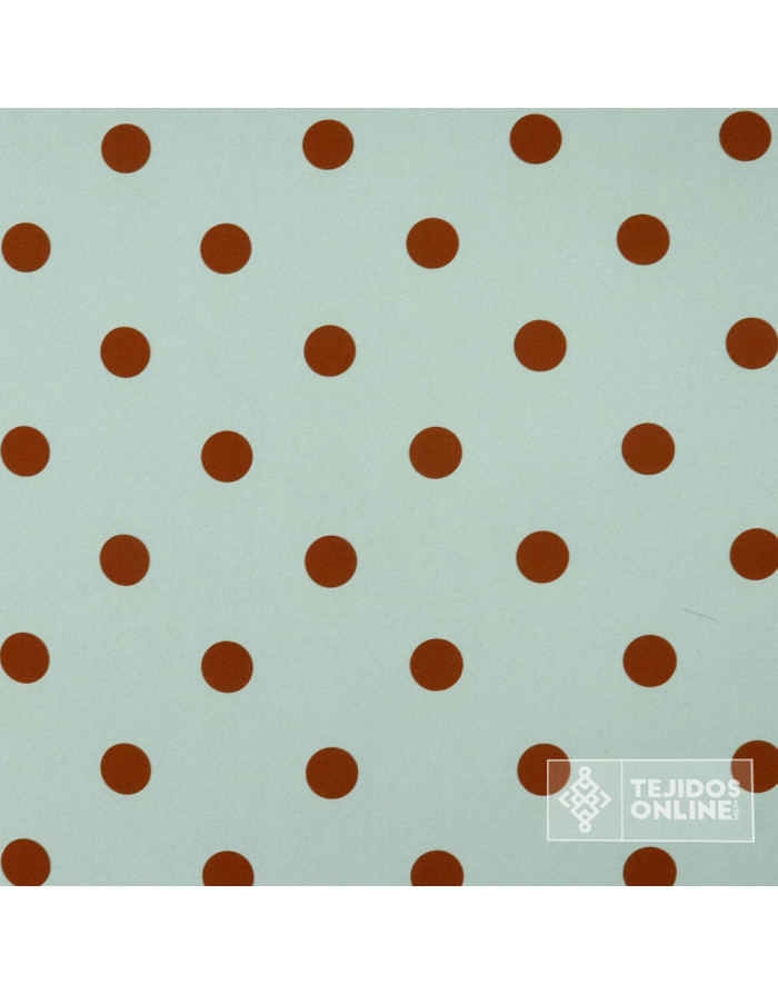 Tela Celeste Agua Lunar Blanco Marrón Claro | Telas para Flamenca - Imagen 3
