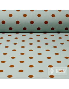 Tela Celeste Agua Lunar Blanco Marrón Claro | Telas para Flamenca - Imagen 1