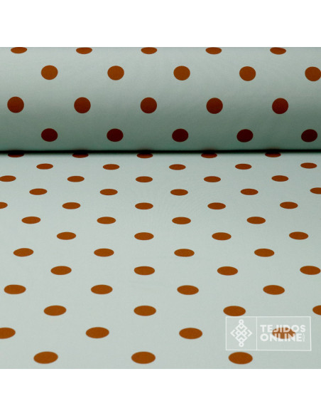 Tela Celeste Agua Lunar Blanco Marrón Claro | Telas para Flamenca - Imagen 1