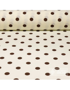 Tela Blanco Roto Lunar Marrón | Telas para Flamenca - Imagen 1