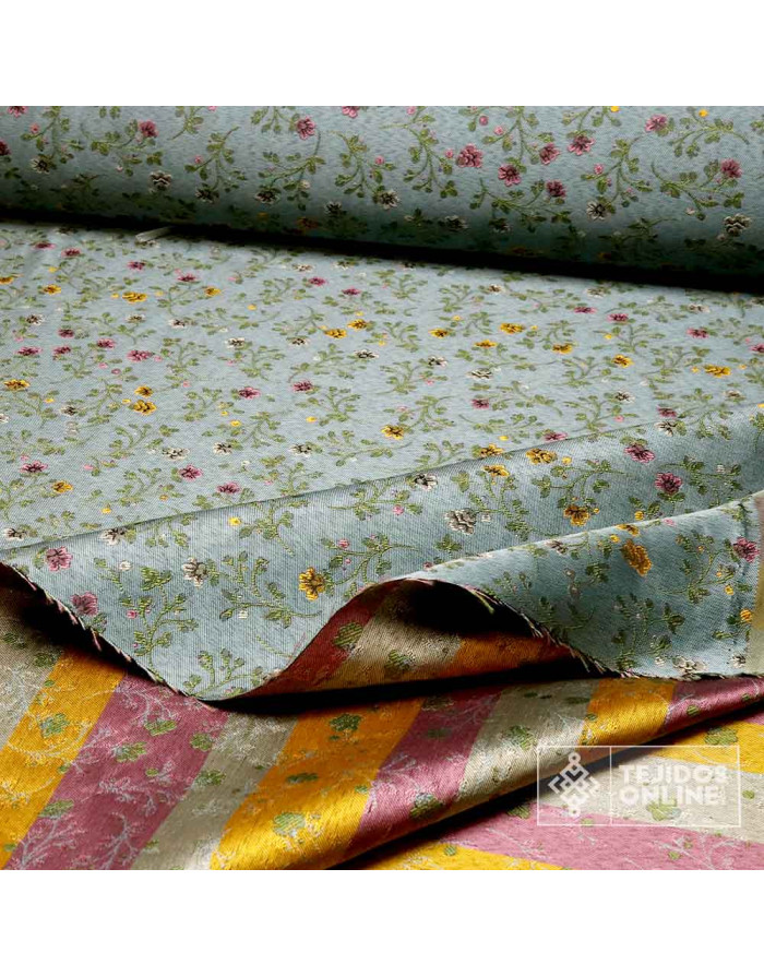 Tela Verde con Flores para Fallera | Tejidos Online - Imagen 3