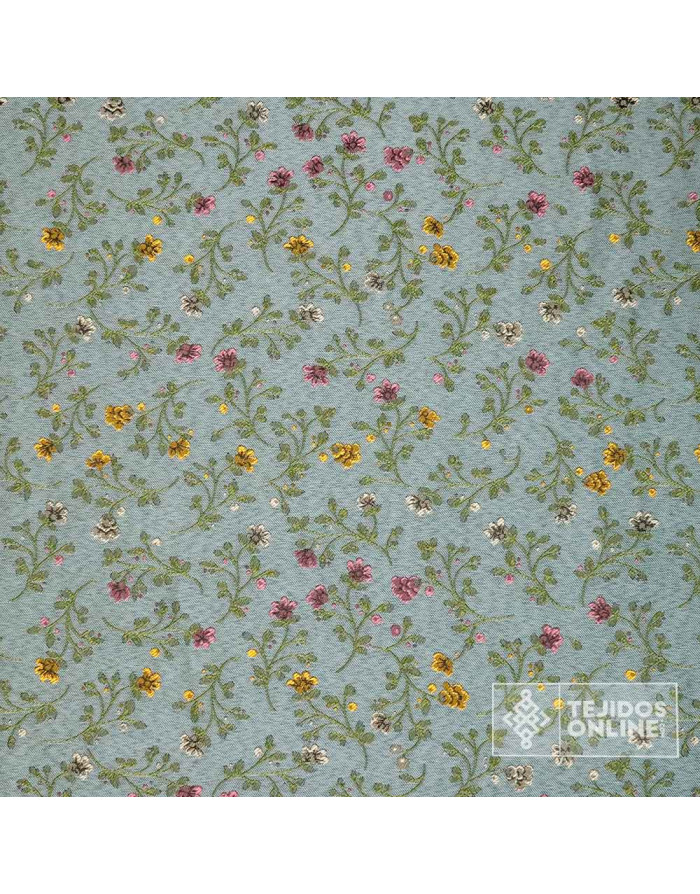 Tela Verde con Flores para Fallera | Tejidos Online - Imagen 4