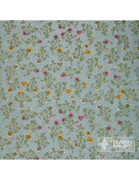 Tela Verde con Flores para Fallera | Tejidos Online - Imagen 4