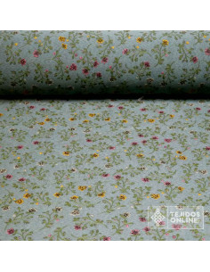 Tela Verde con Flores para Fallera | Tejidos Online - Imagen 2