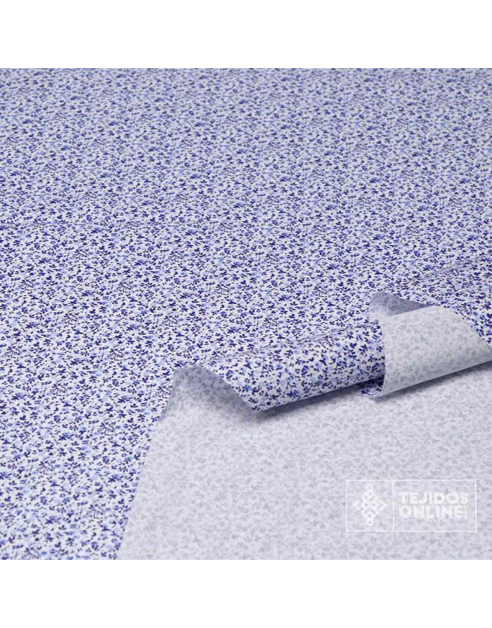 Telas de Flores Pequeñas Tonos Azules | Tejidos Online - Imagen 3