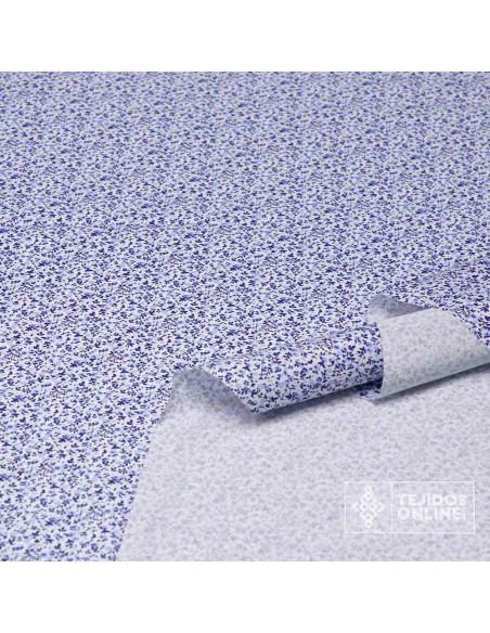 Telas de Flores Pequeñas Tonos Azules | Tejidos Online - Imagen 3