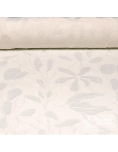 Jacquard Brocado Blanco Flor - Venta de Telas - Imagen 1