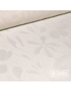 Jacquard Brocado Blanco Flor - Venta de Telas - Imagen 2