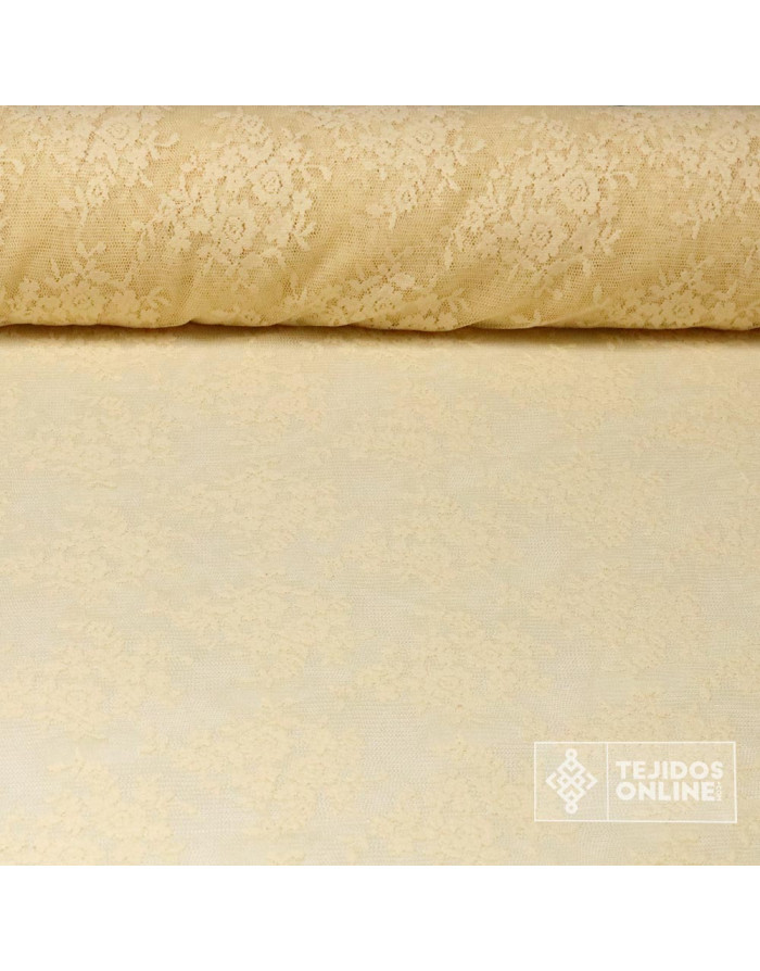 Tela Encaje Beige Fino - Telas de Rostrillos - Imagen 1