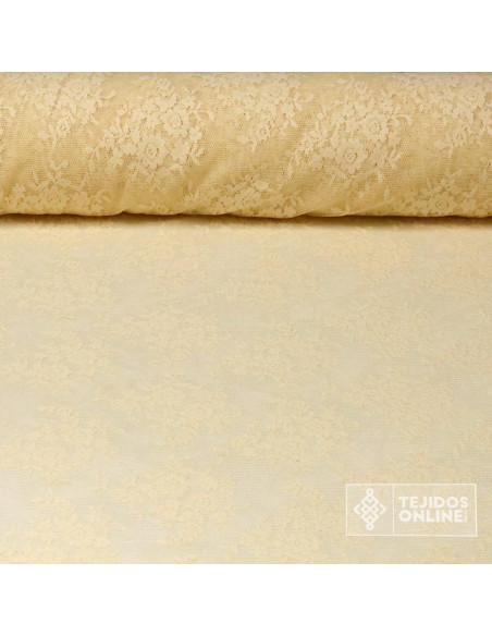 Tela Encaje Beige Fino - Telas de Rostrillos - Imagen 1