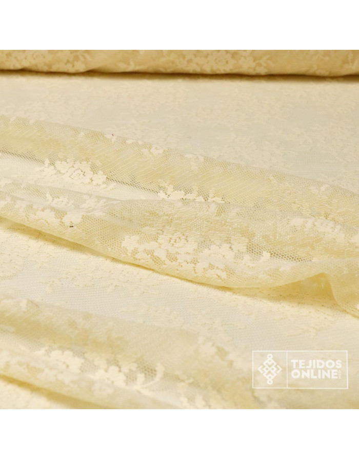 Tela Encaje Beige Fino - Telas de Rostrillos - Imagen 4